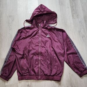 Vintage Adidas Nylon Rain Vented Track Jacket Men Large Red Full Zip Up Trefoil